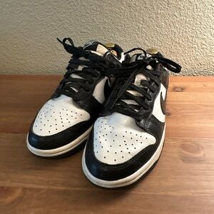 Nike Dunk Low Retro Panda Leather Athletic Shoes Mens Black White Sneakers